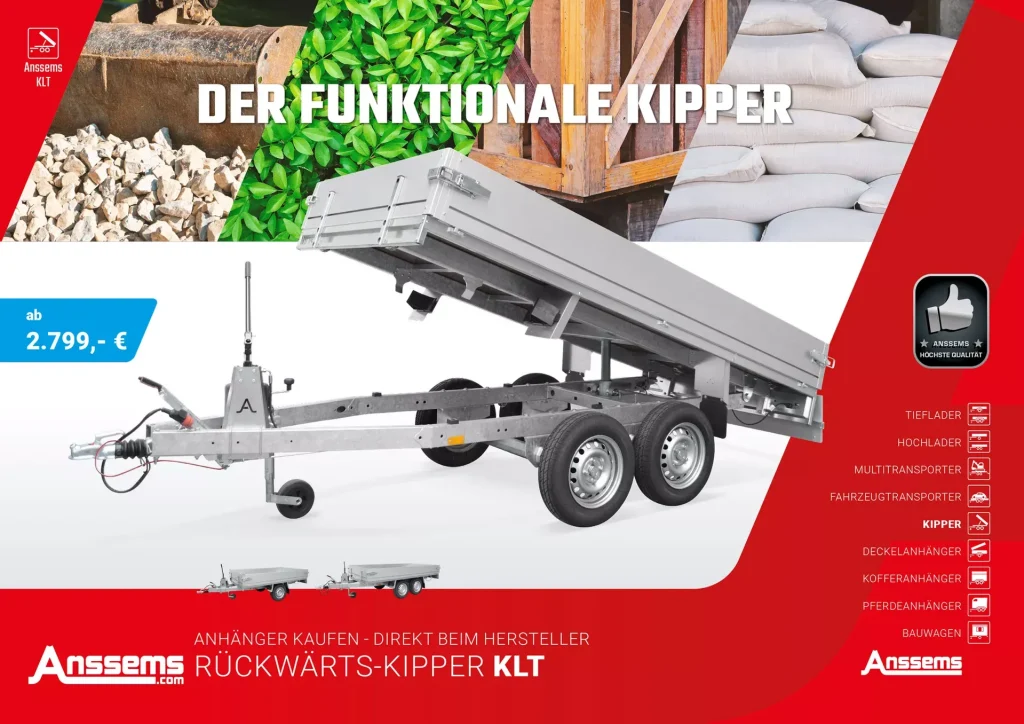 Funktionsfähiger Kipper Anhänger