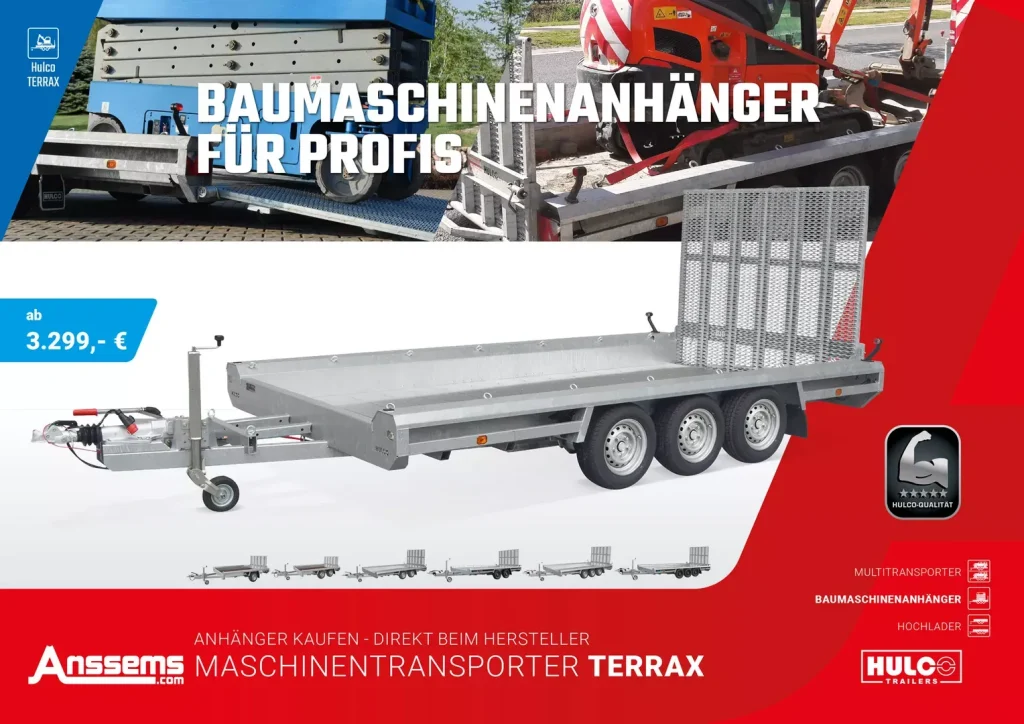 Baumaschinenanhänger für Profis